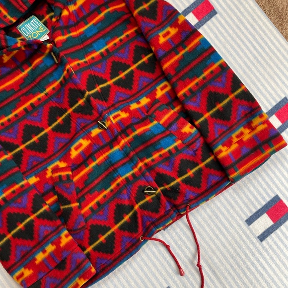 Vintage Climate Zone Colorful pattern Hooded Fleece jacket - Picture 6 of 6